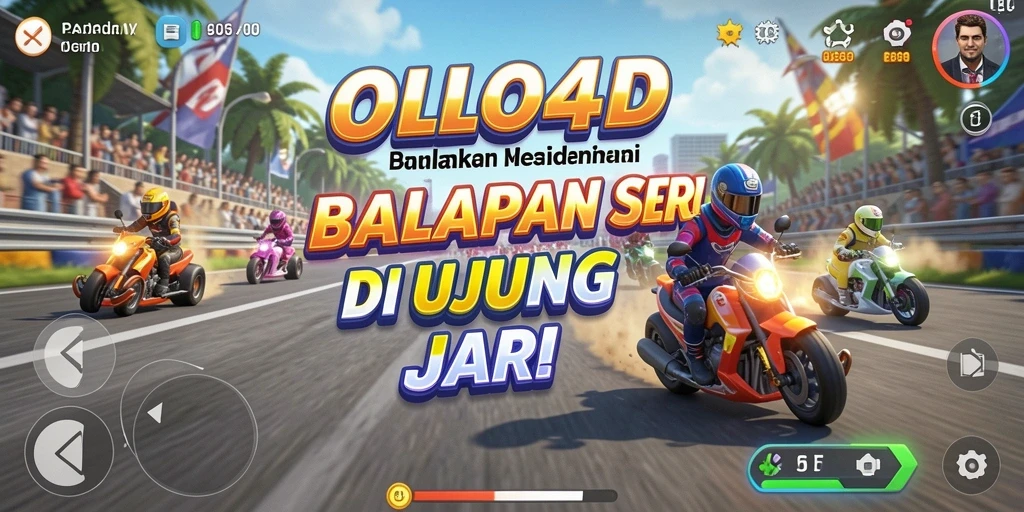 Screenshot gameplay OLLO4D menampilkan balapan yang mendebarkan dan grafis yang memukau.