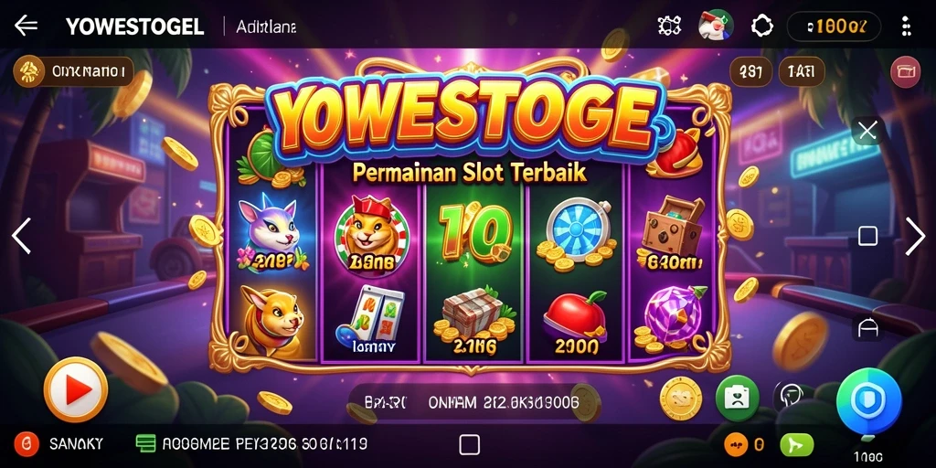 Screenshot gameplay YOWESTOGEL menampilkan gulungan Slot penuh warna dan menarik.